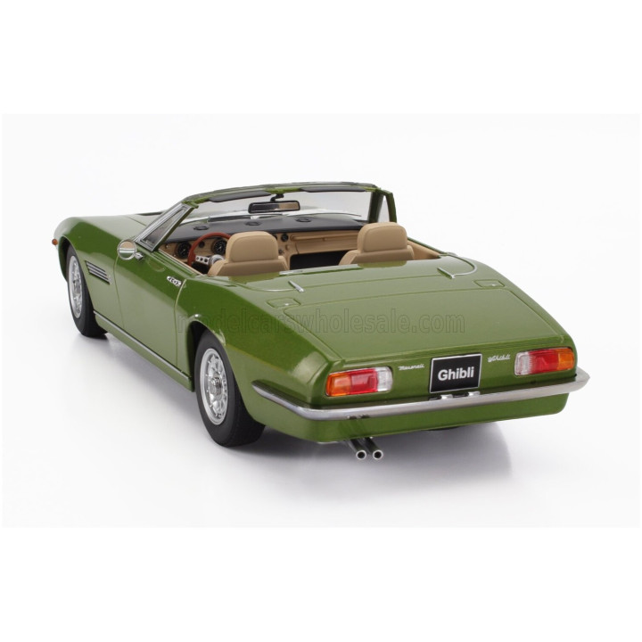 KK SCALE MASERATI GHIBLI SPIDER CABRIOLET OPEN 1970 - ALLOY RIMS - CERCHI IN LEGA - GREEN 1/18