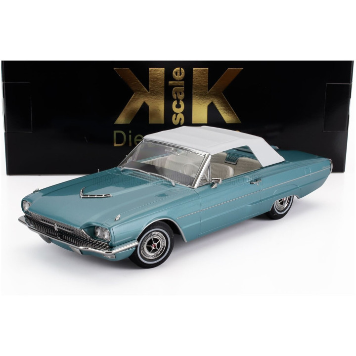 KK SCALE FORD USA THUNDERBIRD CABRIOLET OPEN 1966 - LIGHT BLUE 1/18