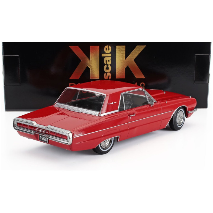 KK SCALE FORD USA THUNDERBIRD CABRIOLET HARD-TOP CLOSED 1966 - RED 1/18