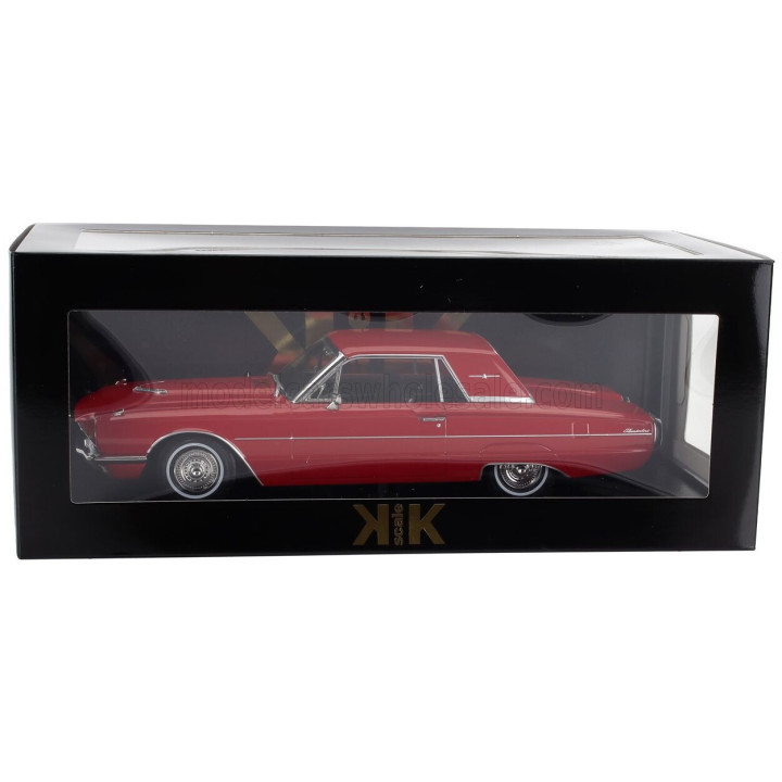KK SCALE FORD USA THUNDERBIRD CABRIOLET HARD-TOP CLOSED 1966 - RED 1/18