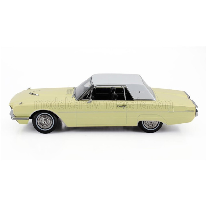 KK SCALE FORD USA THUNDERBIRD CABRIOLET HARD-TOP CLOSED 1966 - YELLOW WHITE 1/18