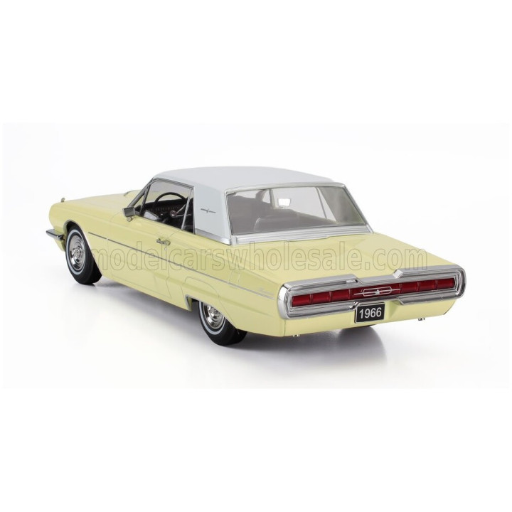 KK SCALE FORD USA THUNDERBIRD CABRIOLET HARD-TOP CLOSED 1966 - YELLOW WHITE 1/18