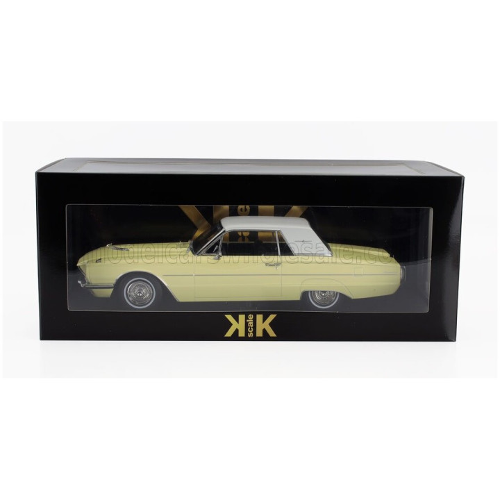 KK SCALE FORD USA THUNDERBIRD CABRIOLET HARD-TOP CLOSED 1966 - YELLOW WHITE 1/18