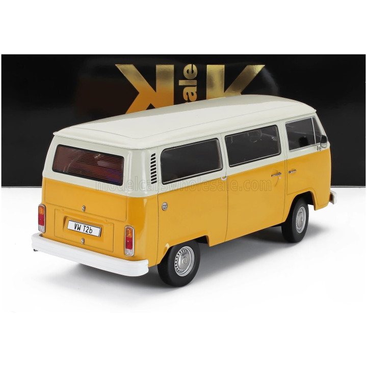 KK SCALE VOLKSWAGEN T2b MINIBUS 1972 - YELLOW WHITE 1/18
