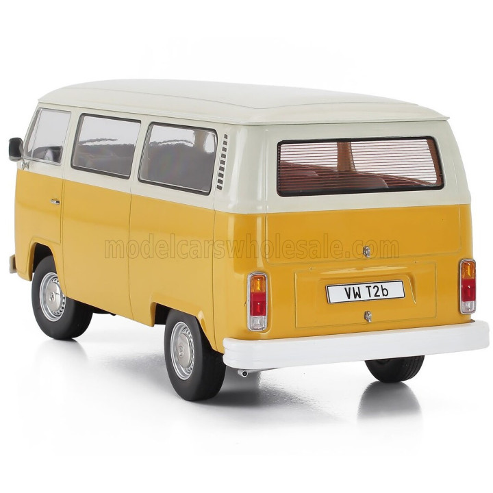 KK SCALE VOLKSWAGEN T2b MINIBUS 1972 - YELLOW WHITE 1/18