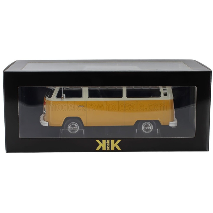 KK SCALE VOLKSWAGEN T2b MINIBUS 1972 - YELLOW WHITE 1/18