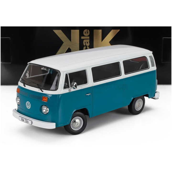 KK SCALE VOLKSWAGEN T2b MINIBUS 1972 - BLUE WHITE 1/18