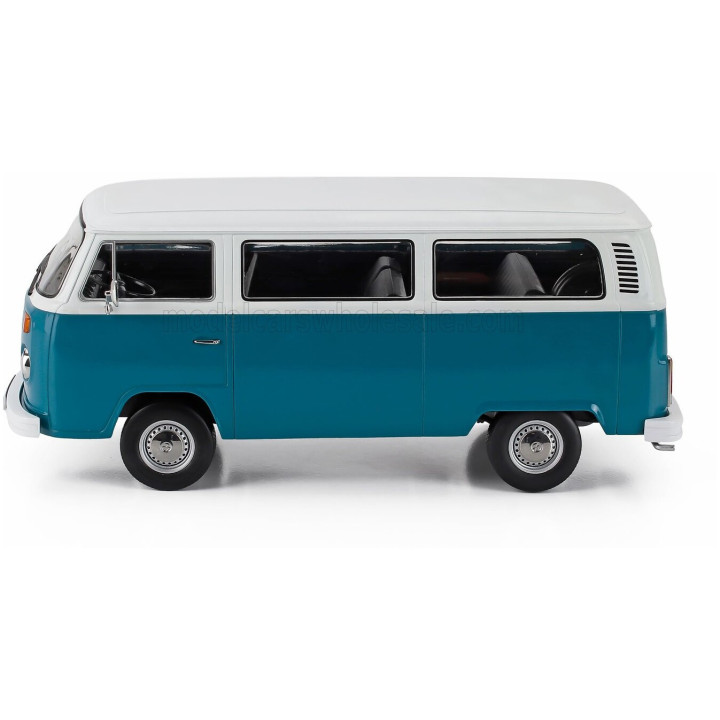 KK SCALE VOLKSWAGEN T2b MINIBUS 1972 - BLUE WHITE 1/18