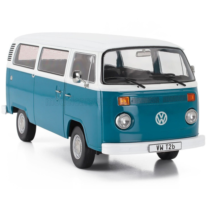 KK SCALE VOLKSWAGEN T2b MINIBUS 1972 - BLUE WHITE 1/18