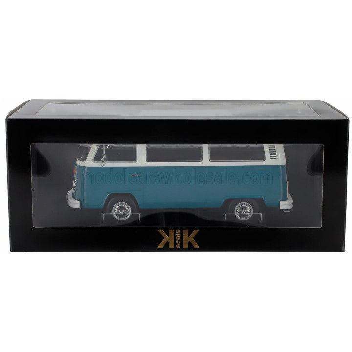 KK SCALE VOLKSWAGEN T2b MINIBUS 1972 - BLUE WHITE 1/18