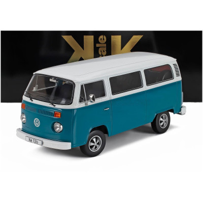 KK SCALE VOLKSWAGEN T2b MINIBUS 1972 - WITH FUCHS RIMS - BLUE WHITE 1/18