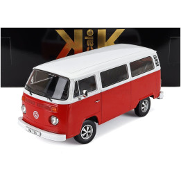 KK SCALE VOLKSWAGEN T2b MINIBUS 1972 - WITH FUCHS RIMS - RED WHITE 1/18