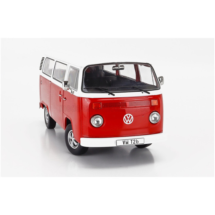 KK SCALE VOLKSWAGEN T2b MINIBUS 1972 - WITH FUCHS RIMS - RED WHITE 1/18