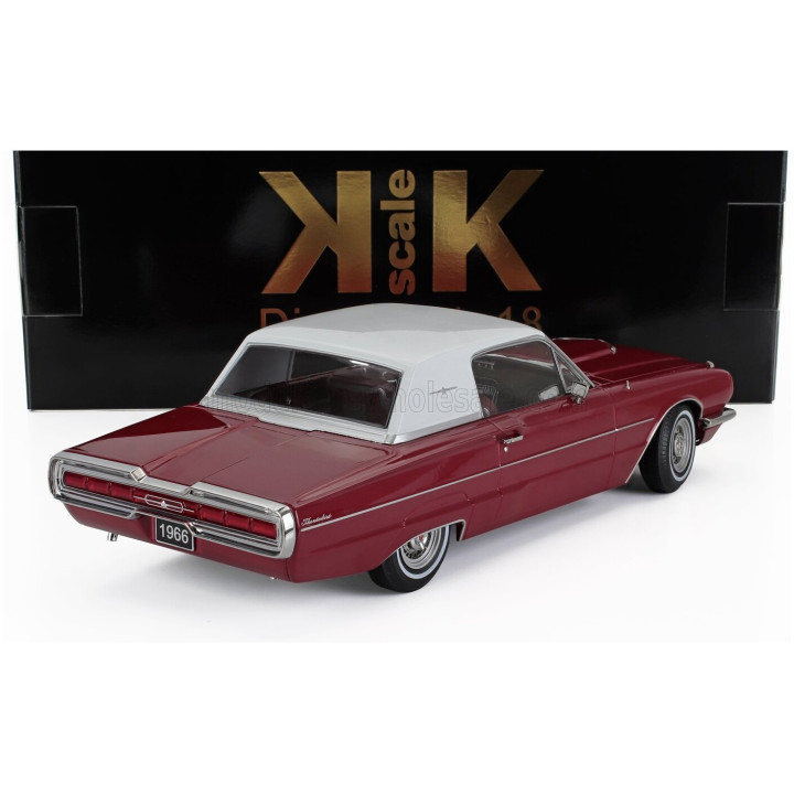 KK SCALE FORD USA THUNDERBIRD COUPE 1966 - RED WHITE 1/18