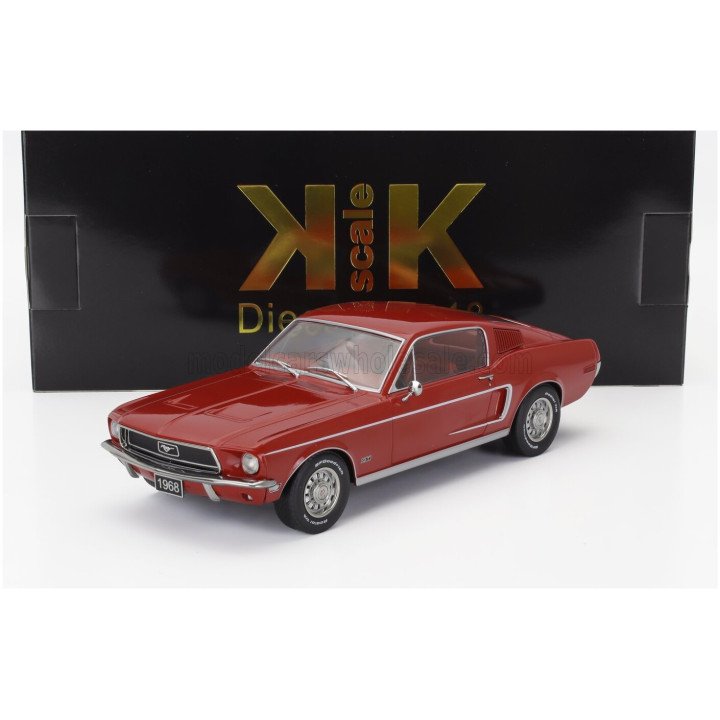KK SCALE FORD USA MUSTANG GT FASTBACK COUPE 1968 - RED 1/18