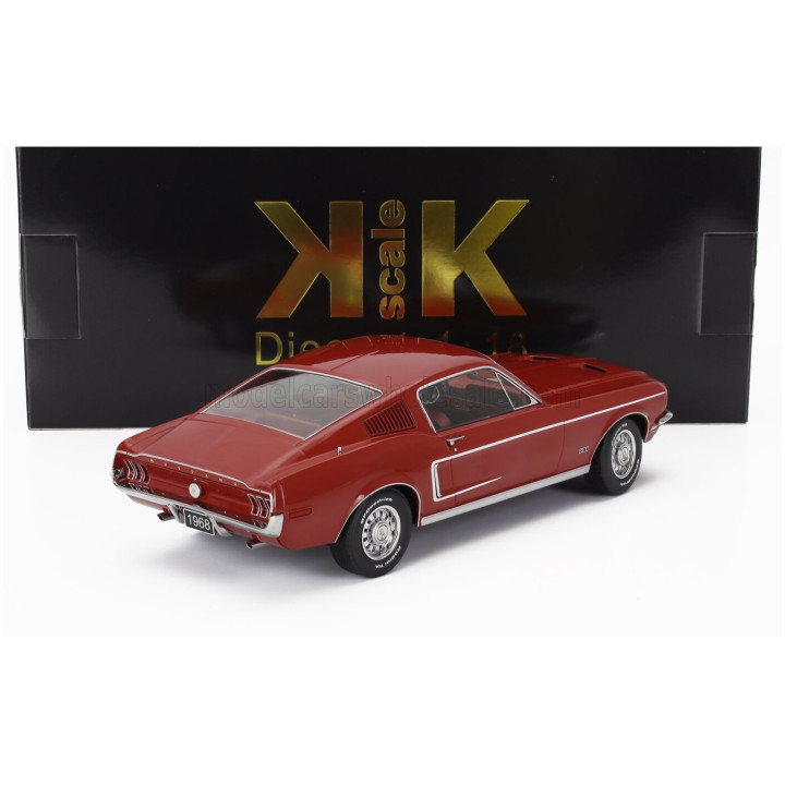 KK SCALE FORD USA MUSTANG GT FASTBACK COUPE 1968 - RED 1/18