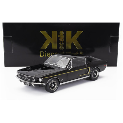 KK SCALE FORD USA MUSTANG GT FASTBACK COUPE 1968 - BLACK 1/18