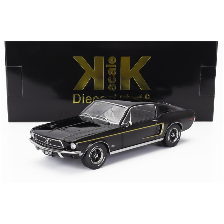 KK SCALE FORD USA MUSTANG GT FASTBACK COUPE 1968 - BLACK 1/18