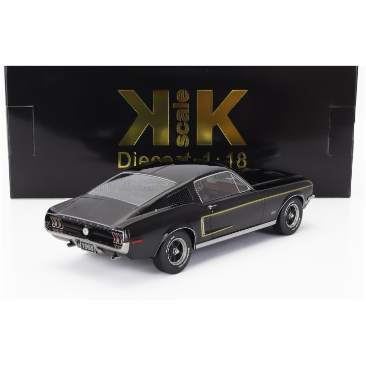 KK SCALE FORD USA MUSTANG GT FASTBACK COUPE 1968 - BLACK 1/18