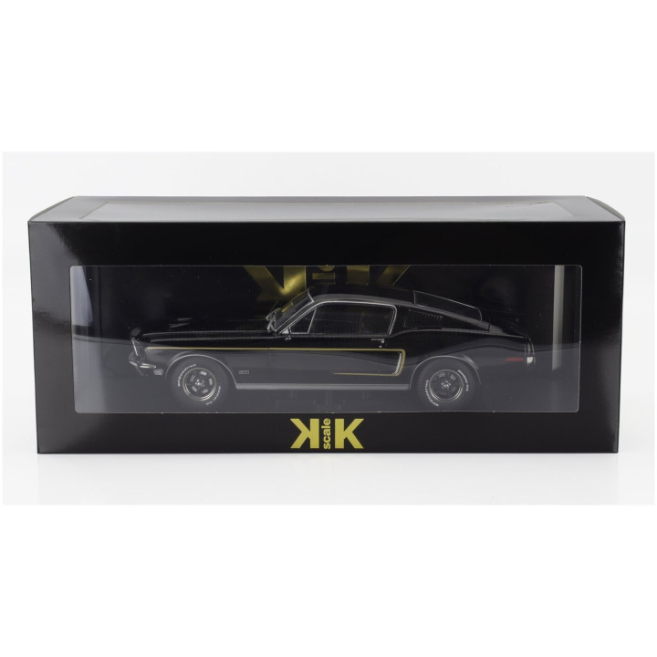 KK SCALE FORD USA MUSTANG GT FASTBACK COUPE 1968 - BLACK 1/18