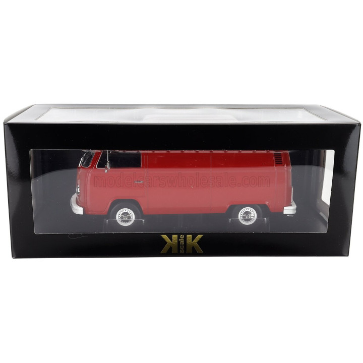 KK SCALE VOLKSWAGEN T2b DELIVERY VAN 1972 - RED 1/18