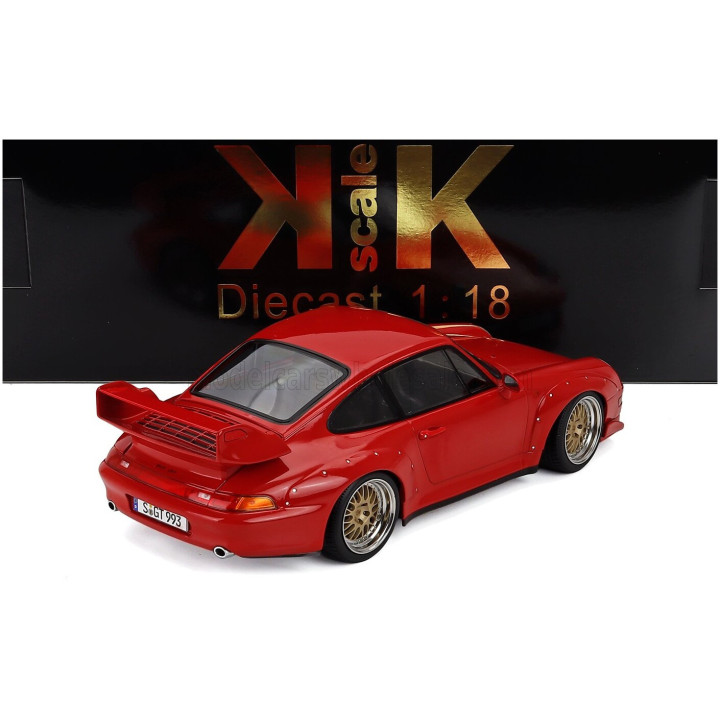 KK SCALE PORSCHE 911 993 GT2 COUPE 1996 - CERCHI BBS - BBS RIMS - RED 1/18
