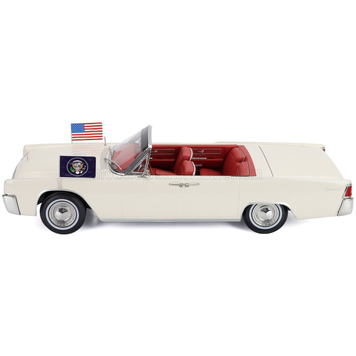 KK SCALE LINCOLN CONTINENTAL CABRIOLET PRESIDENTIAL 1963 JOHN FITZGERALD KENNEDY - WHITE 1/18