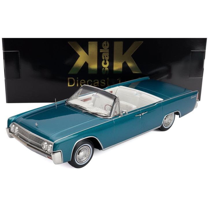 KK SCALE LINCOLN CONTINENTAL CABRIOLET 1963 - TURQUOISE 1/18