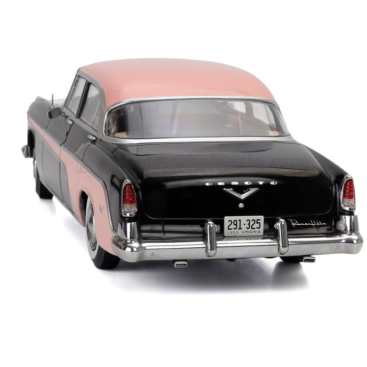 KK SCALE DE SOTO FIREFLITE SEDAN 1955 - BLACK PINK 1/18