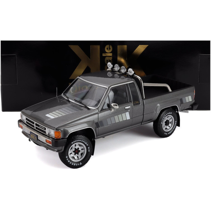 KK SCALE TOYOTA HILUX PICK-UP TRUCK XTRA CAB 4x4 1985 - GREY 1/18