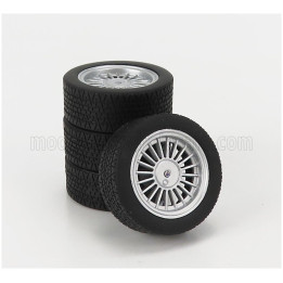 KK SCALE ACCESSORIES 4X WHEELS AND RIMS SET 18' FOR BMW 3-SERIES ALPINA B6 3.5 (E30) 1988 - BLACK 1/18