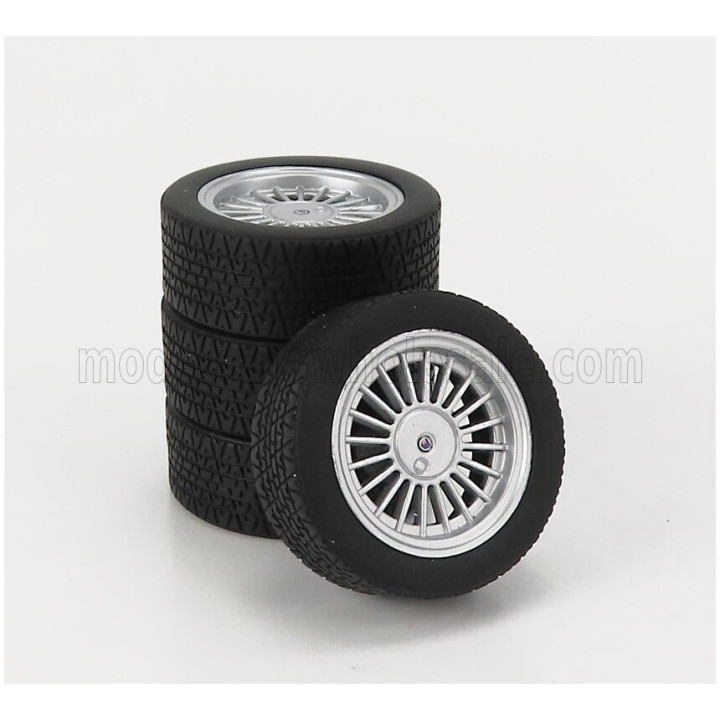 KK SCALE ACCESSORIES 4X WHEELS AND RIMS SET 18' FOR BMW 3-SERIES ALPINA B6 3.5 (E30) 1988 - BLACK 1/18