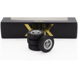 KK SCALE ACCESSORIES SET 4X WHEELS AND RIMS FOR GHIBLI COUPE 1969 - BLACK CHROME 1/18
