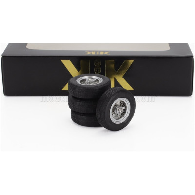 KK SCALE ACCESSORIES SET 4X WHEELS AND RIMS FOR GHIBLI COUPE 1969 - BLACK CHROME 1/18
