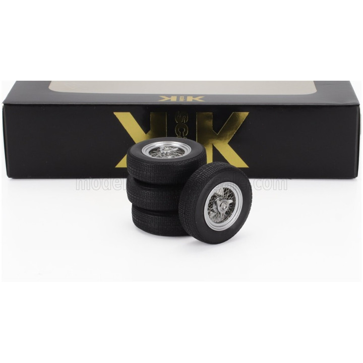 KK SCALE ACCESSORIES SET 4X WHEELS AND RIMS FOR GHIBLI COUPE 1969 - BLACK CHROME 1/18