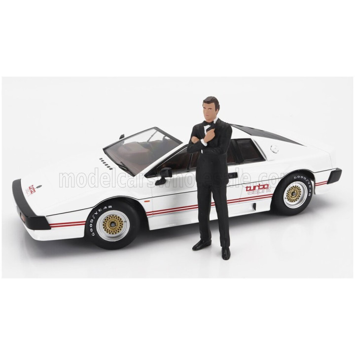 KK SCALE FIGURES JAMES MAN WITH GUN - CAR NOT INCLUDED - BLACK WHITE 1/18