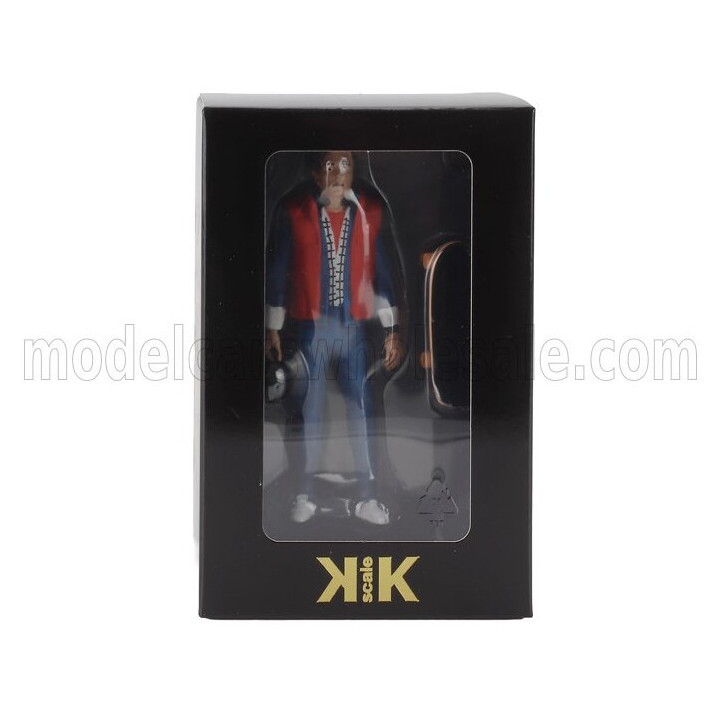 KK SCALE FIGURES MARTY STANDING FOR TOYOTA HILUX PICK-UP TRUCK XTRA CAB 4x4 1985 - BLUE RED 1/18