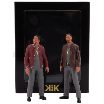 KK SCALE FIGURES MIKE AND MARKUS STANDING FOR LINCOLN CONTINENTAL CABRIOLET 1963 - BROWN RED 1/18