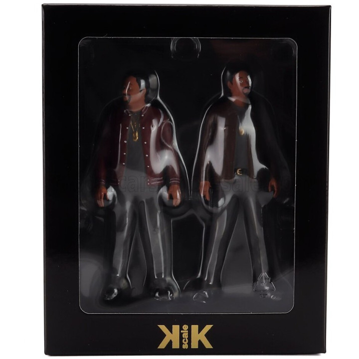 KK SCALE FIGURES MIKE AND MARKUS STANDING FOR LINCOLN CONTINENTAL CABRIOLET 1963 - BROWN RED 1/18