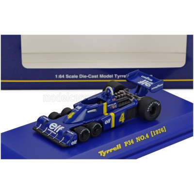 KYOSHO TYRRELL F1 P34 ELF 6-WHEELS N 4 SEASON 1976 PATRICK DEPAILLER - BLUE YELLOW 1/64