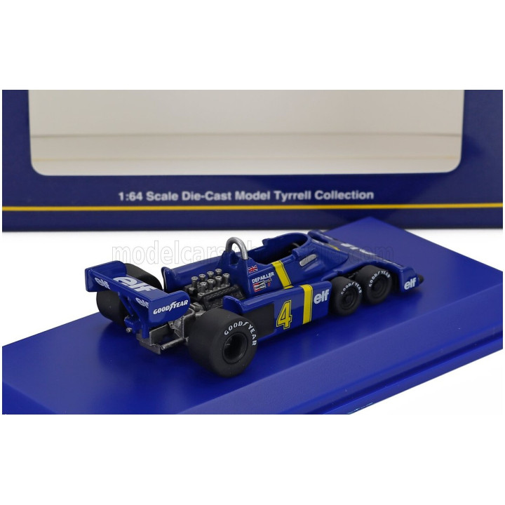KYOSHO TYRRELL F1 P34 ELF 6-WHEELS N 4 SEASON 1976 PATRICK DEPAILLER - BLUE YELLOW 1/64