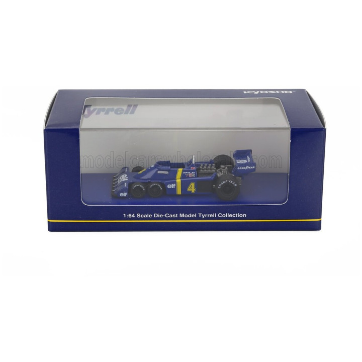 KYOSHO TYRRELL F1 P34 ELF 6-WHEELS N 4 SEASON 1976 PATRICK DEPAILLER - BLUE YELLOW 1/64