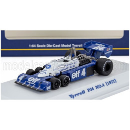 KYOSHO TYRRELL F1 P34 ELF 6 WHEELER N 4 SEASON 1977 PATRICK DEPAILLER - BLUE WHITE 1/64