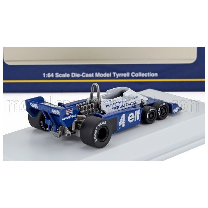KYOSHO TYRRELL F1 P34 ELF 6 WHEELER N 4 SEASON 1977 PATRICK DEPAILLER - BLUE WHITE 1/64
