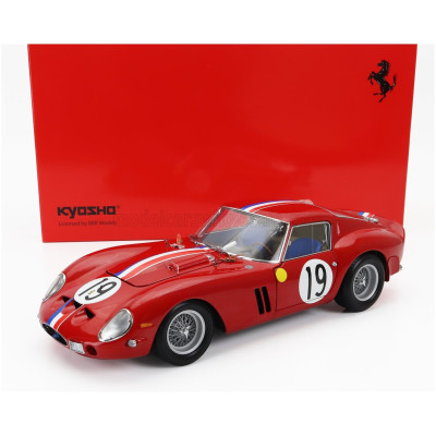 KYOSHO FERRARI 250 GTO 3.0L V12 COUPE TEAM PIERRE NOBLET N 19 2nd 24h LE MANS 1962 JEAN GUICHET - PIERRE NOBLET - RED WHITE