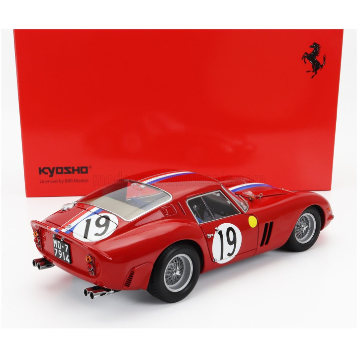 KYOSHO FERRARI 250 GTO 3.0L V12 COUPE TEAM PIERRE NOBLET N 19 2nd 24h LE MANS 1962 JEAN GUICHET - PIERRE NOBLET - RED WHITE