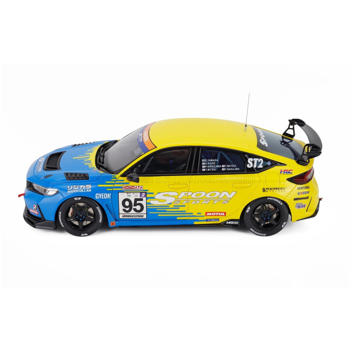 KYOSHO HONDA CIVIC TYPE-R (FL5) N 95 SPOON SPORT 2023 - BLUE YELLOW 1/18