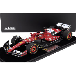 LOOKSMART FERRARI F1 SF-25 TEAM SCUDERIA FERRARI HP N 16 2nd MONACO GP 75th SHELL LIVERY 2025 CHARLES LECLERC - CON VETRINA