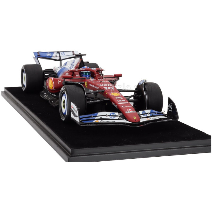LOOKSMART FERRARI F1 SF-25 TEAM SCUDERIA FERRARI HP N 16 MIAMI GP 2025 CHARLES LECLERC - CON VETRINA - WITH SHOWCASE - RED BLUE