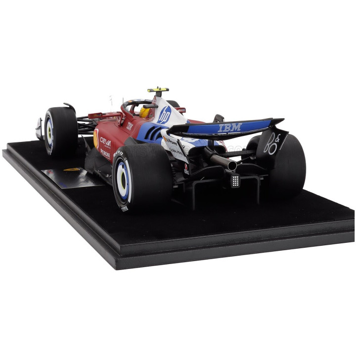 LOOKSMART FERRARI F1 SF-25 TEAM SCUDERIA FERRARI HP N 44 MIAMI GP 2025 LEWIS HAMILTON - CON VETRINA - WITH SHOWCASE - RED BLUE